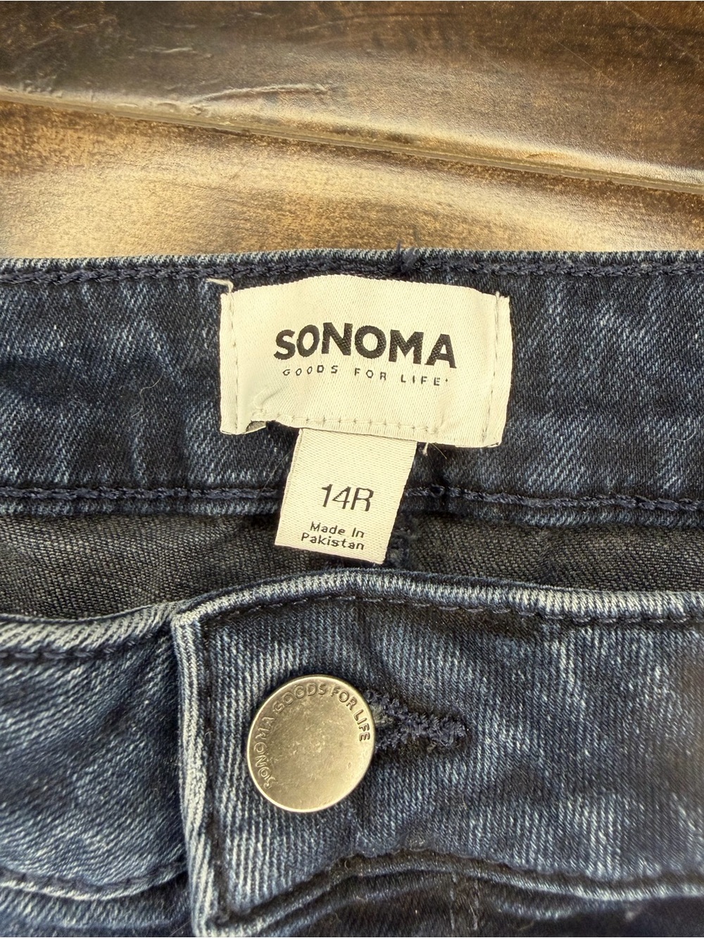 Sonoma Goods For Life Curvy Straight High Rise Jeans Dark Wash Women's Size 14R - Picture 4 of 9